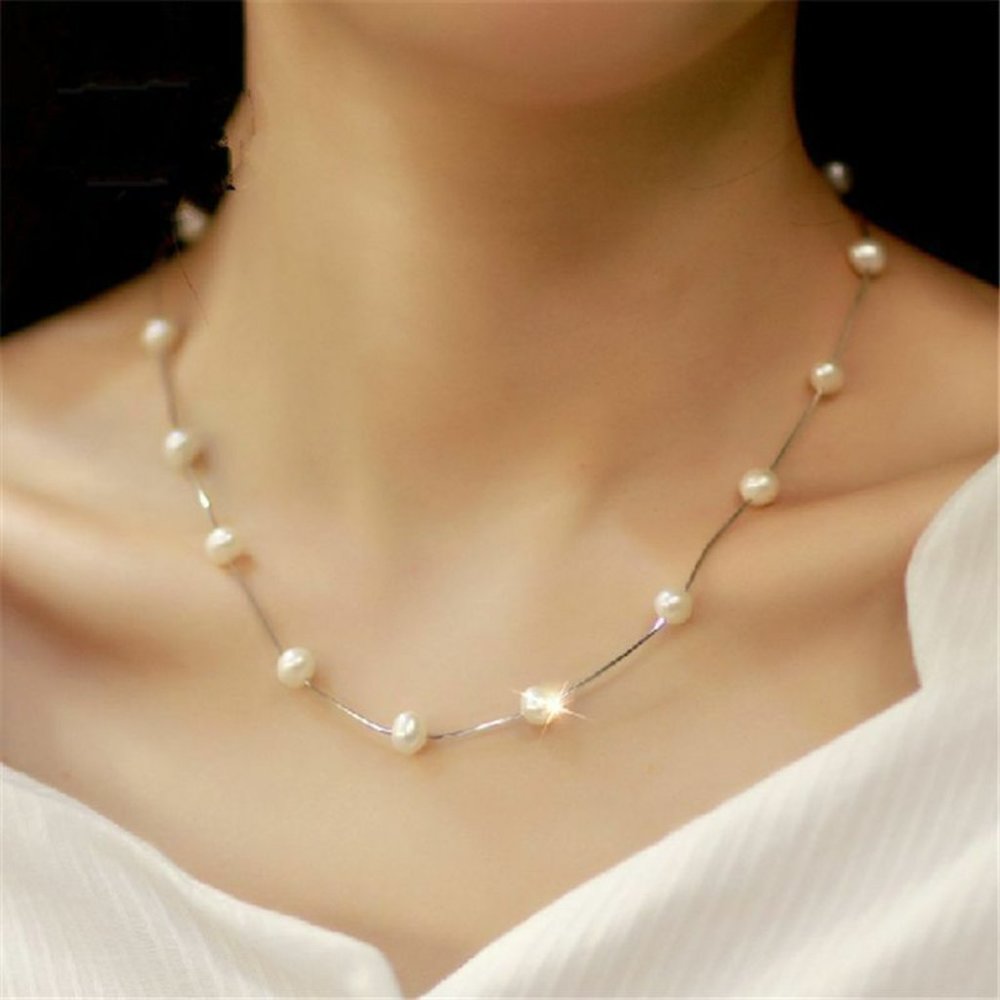 NWOT Dainty Silver Pearl Necklace for Repair - Picture 2 of 6
